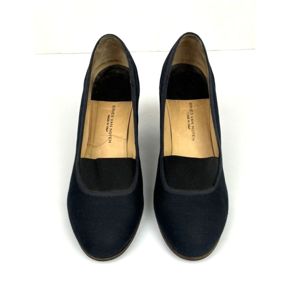 Dries Van Noten Dark Navy Heels - Picture 4 of 12